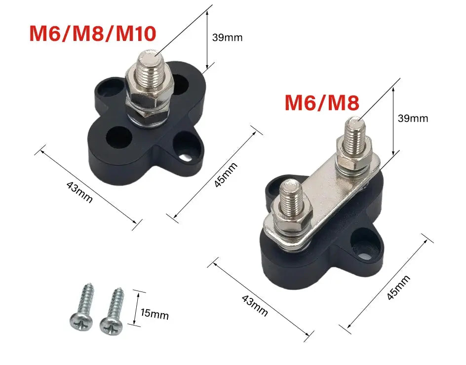 Universal Heavy Duty Battery Bus Bar Stud Pair – 12V–48V Power Distribution (M6 / M8 / M10) Tuck's Performance