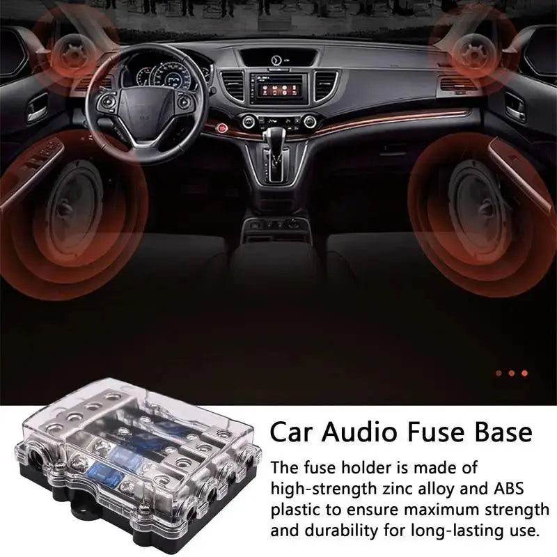Universal High-Current Car Audio Fuse Holder – Zinc Alloy, Waterproof Lid, 12V Power Distribution Tuck's Performance