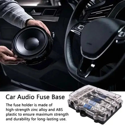 Universal High-Current Car Audio Fuse Holder – Zinc Alloy, Waterproof Lid, 12V Power Distribution Tuck's Performance