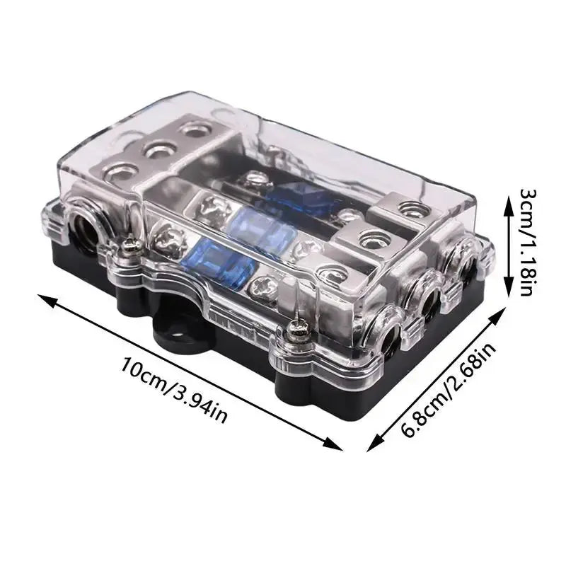 Universal High-Current Car Audio Fuse Holder – Zinc Alloy, Waterproof Lid, 12V Power Distribution Tuck's Performance