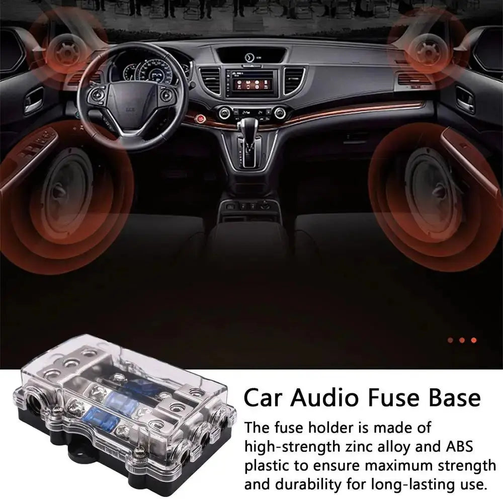 Universal High-Current Car Audio Fuse Holder – Zinc Alloy, Waterproof Lid, 12V Power Distribution Tuck's Performance