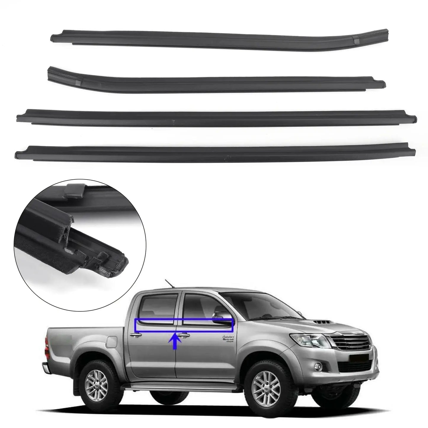 Weatherstrip 4 Door Rubber Seal for Toyota Hilux Tuck's Performance