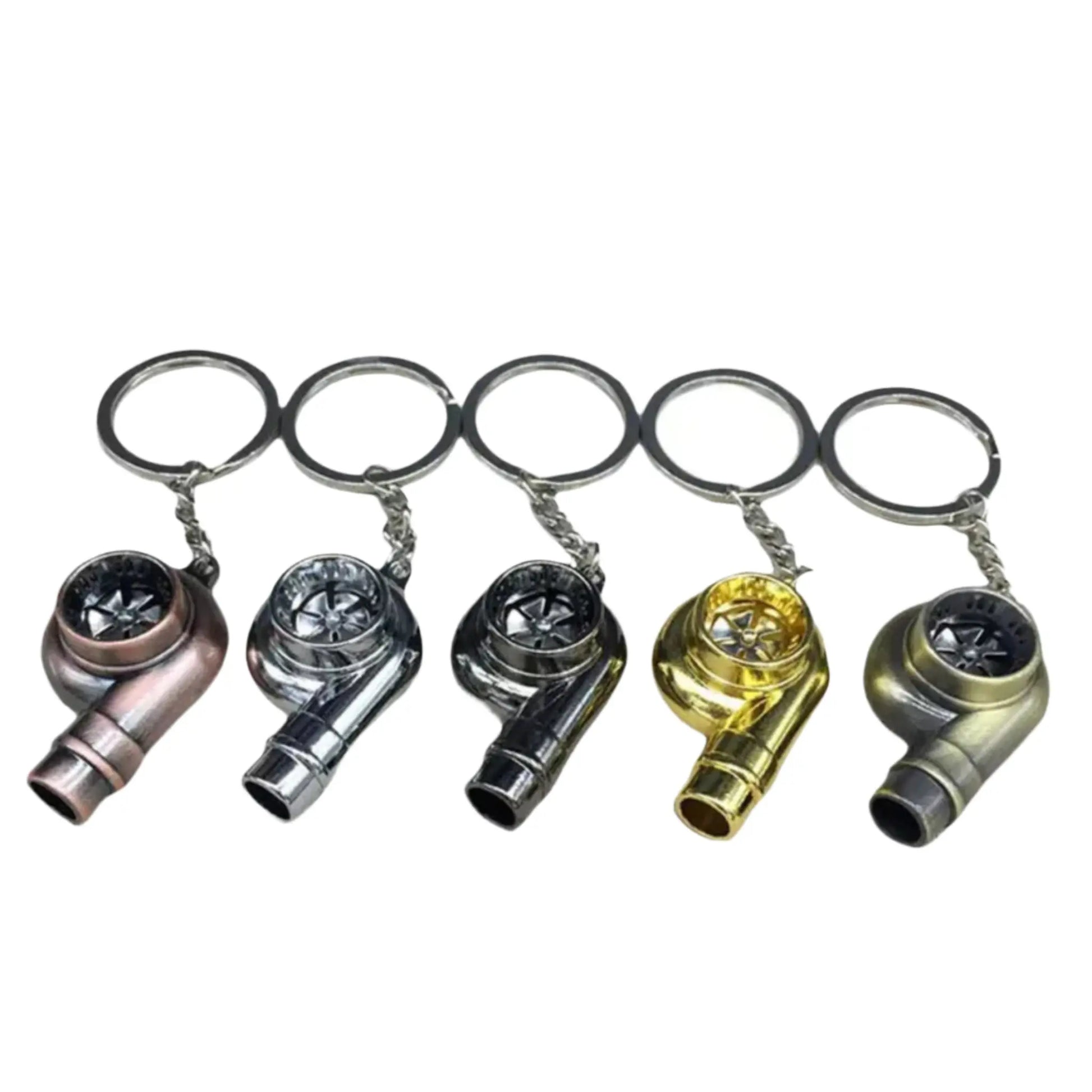 Miniature real turbocharger keychain with spinning bearing turbine – turbo key ring for car enthusiasts 