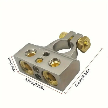 Multiple cable entries on the alloy battery terminal