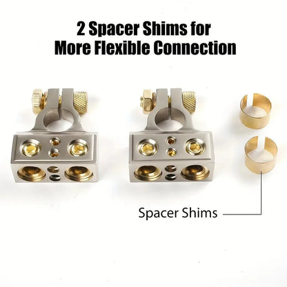 0GA cable clamped into the alloy terminal