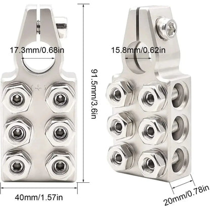 Positive and negative terminal connectors as a pair