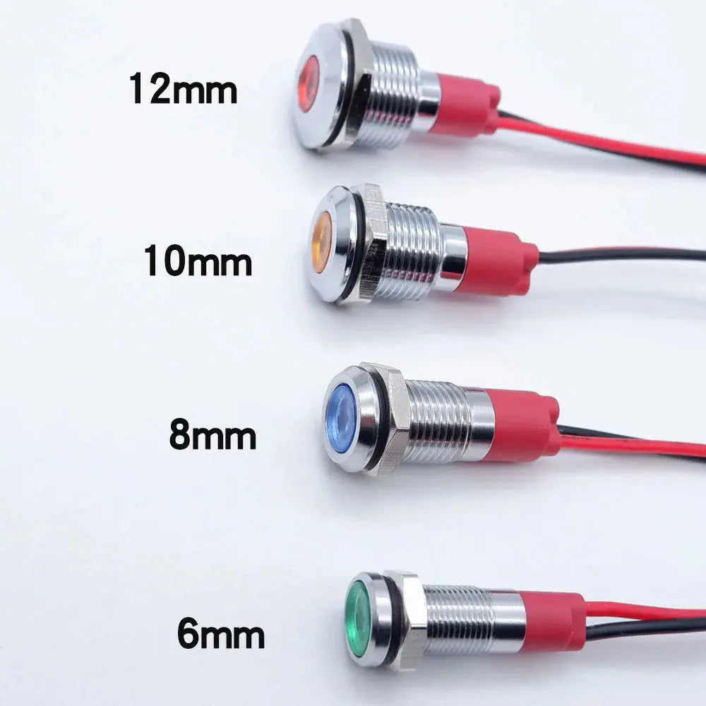 Indicator lights in red, green, blue, white and orange