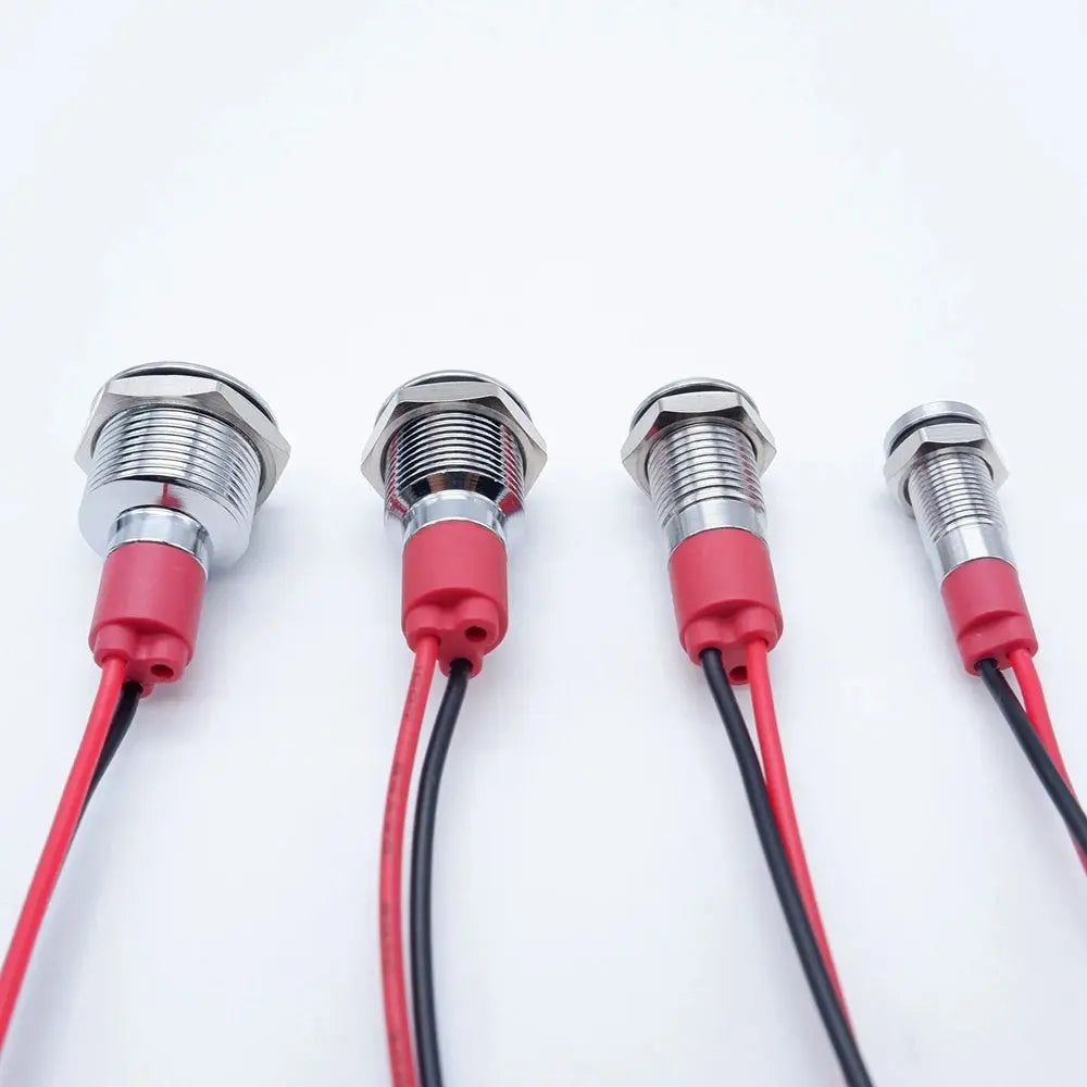 Indicator lights fitted into a custom switch panel