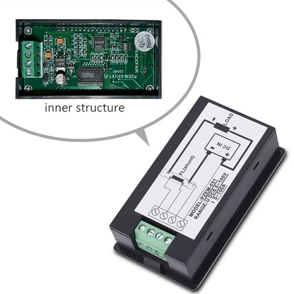 DC battery monitor meter with shunt and LCD display