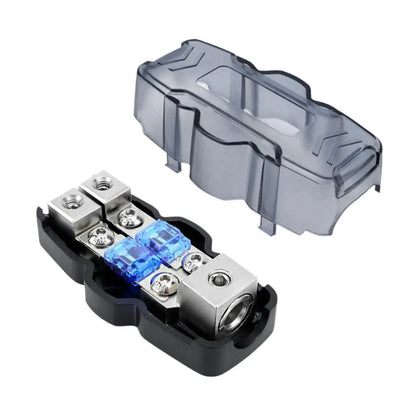 Block with cover removed showing the fuses
