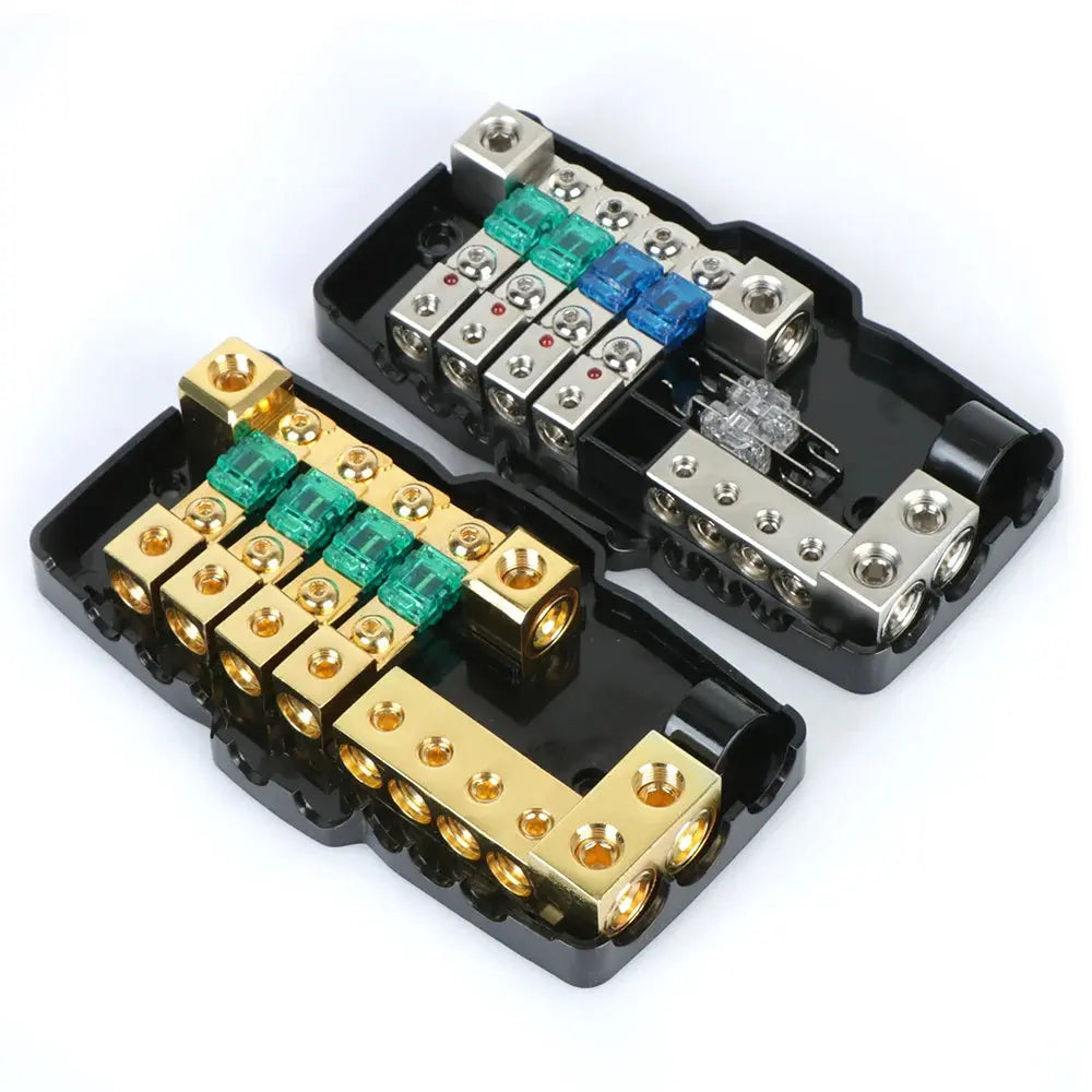 Fuse distribution block, 2 in 4 out with LED fault indicator