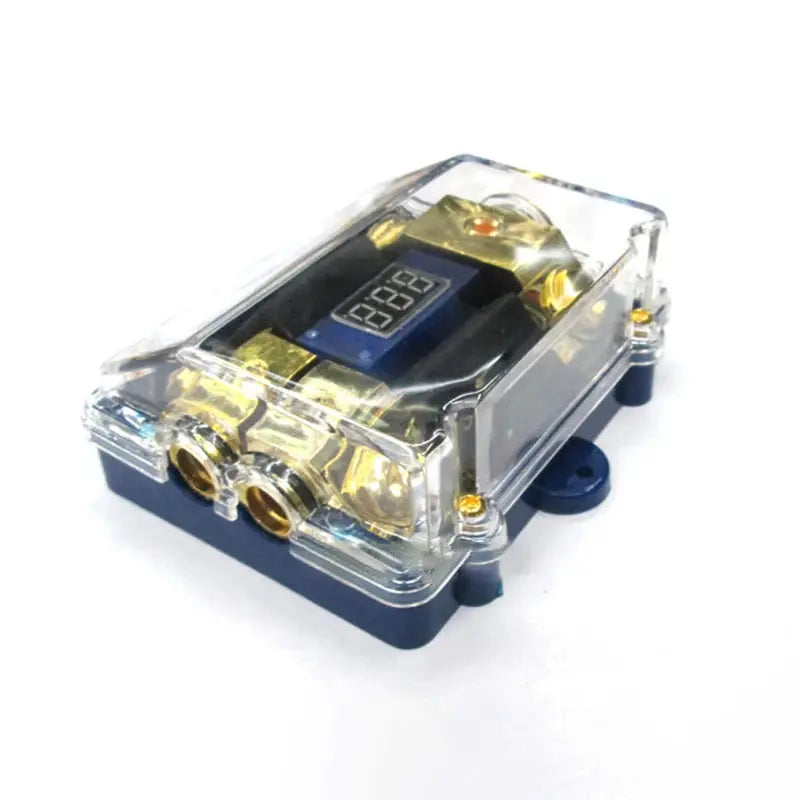 LED voltage display showing system voltage on the fuse holder