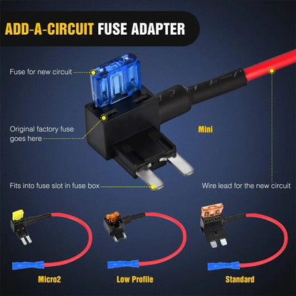 Fuse tap fitted into a vehicle fuse box slot