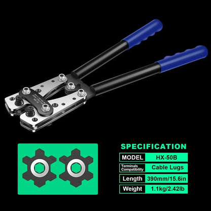 Hex die set for the HX-50B crimper