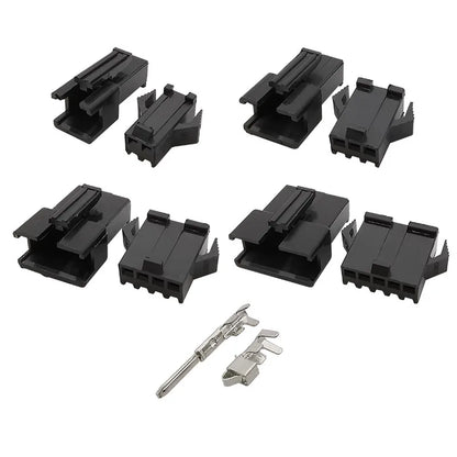 JST and Dupont housings with crimp pins in the case