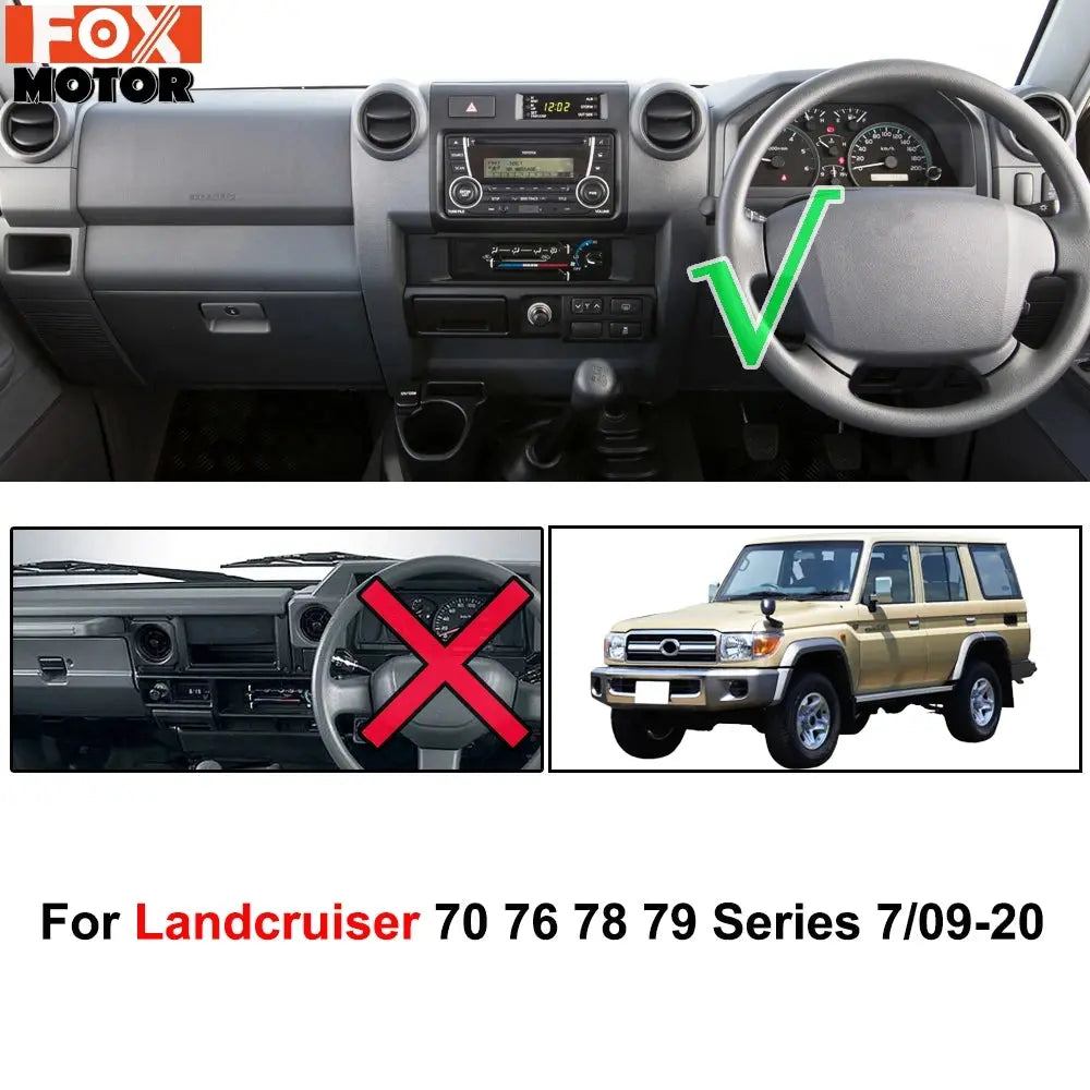 Dash mat fitted across the 70 Series dashboard