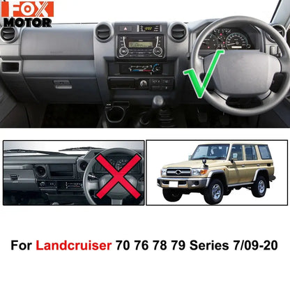 Dash mat fitted across the 70 Series dashboard