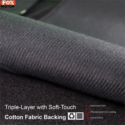 Carpet pile texture on the dash mat