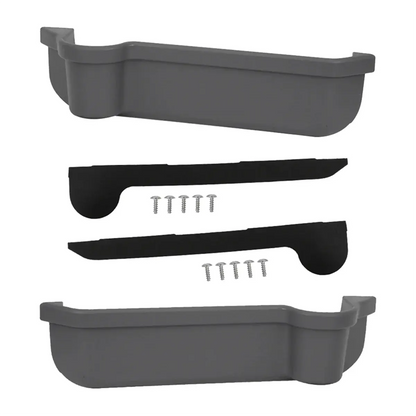Grey door pocket storage box with cup holder for LandCruiser 70 Series