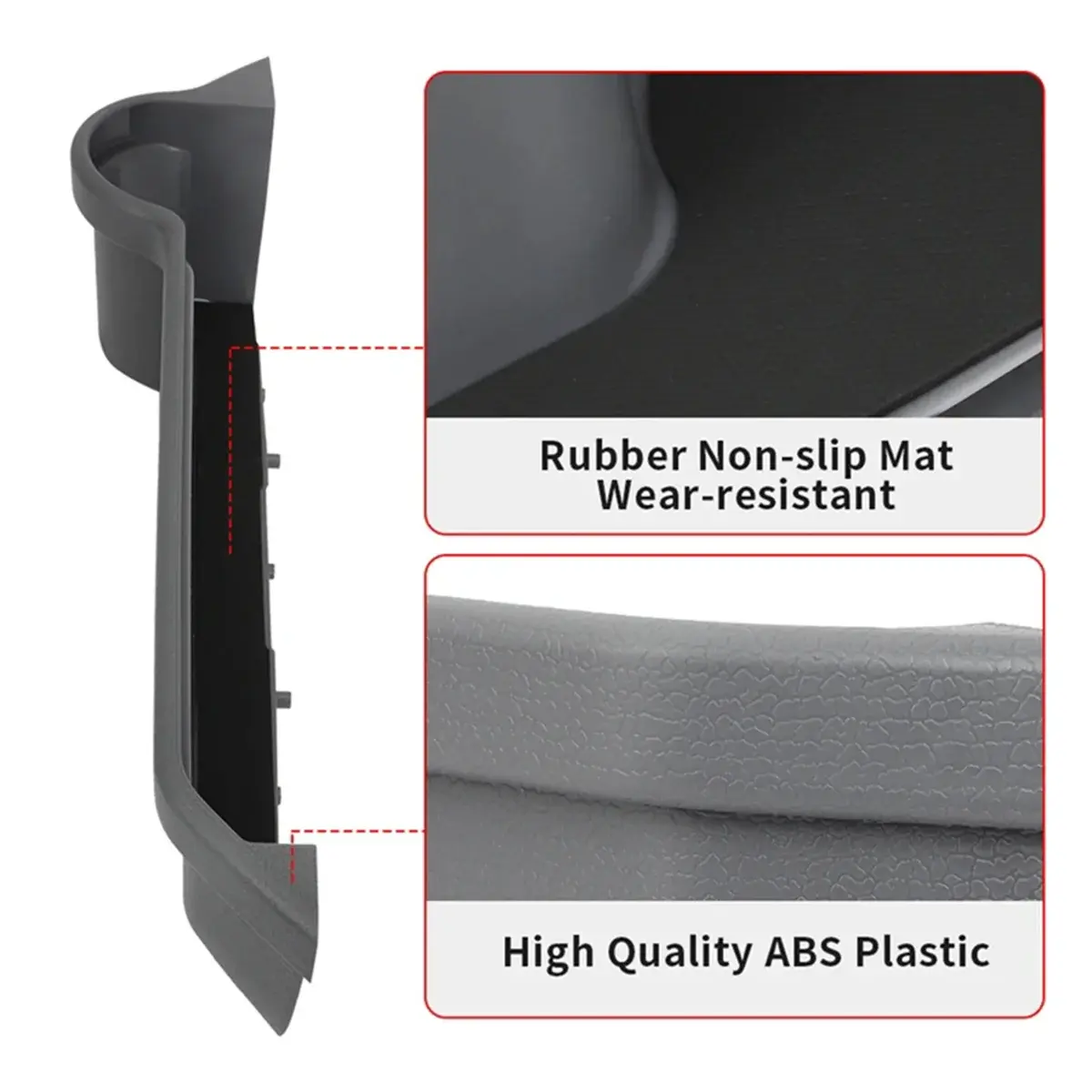 Pair of grey door pocket storage boxes