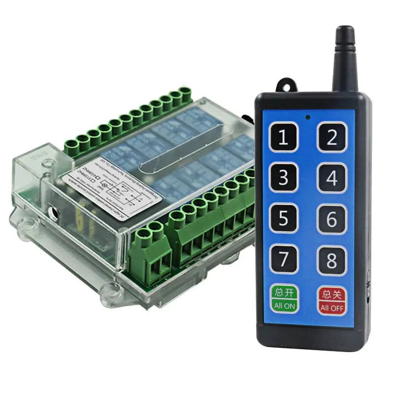 Remote handset with 8 channel buttons