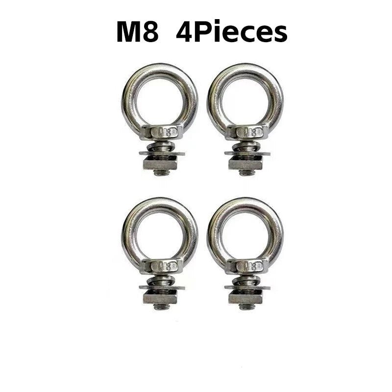 M8 stainless roof rack eye bolts 4 pack with square slot nuts