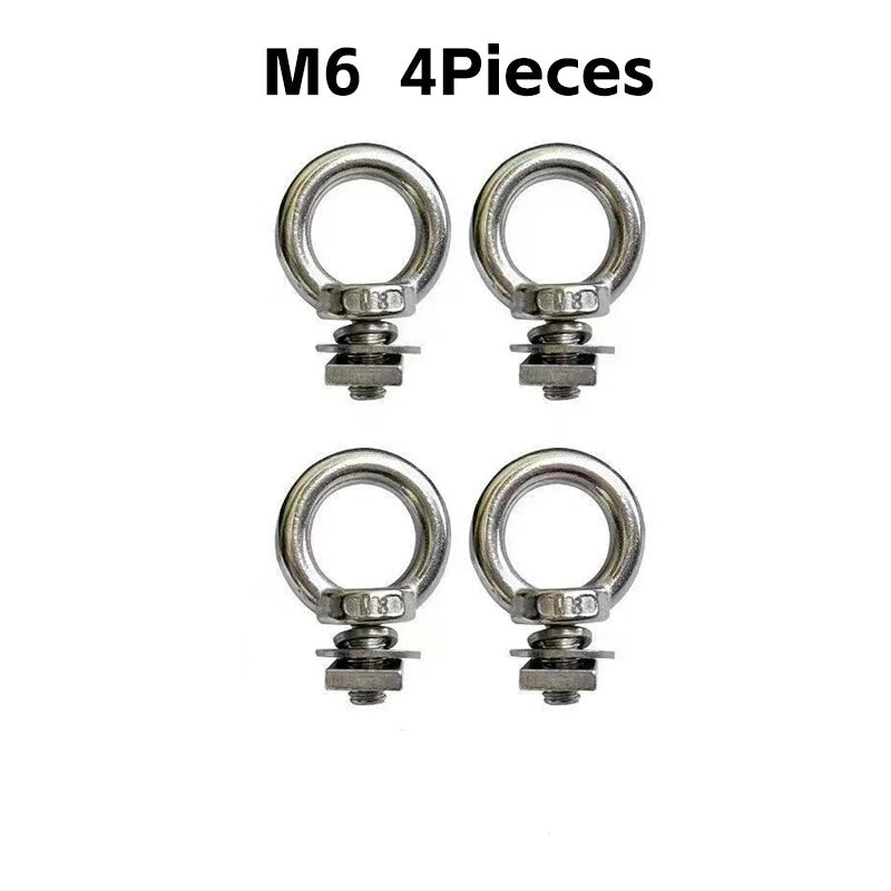 M6 stainless roof rack eye bolts 4 pack with square slot nuts