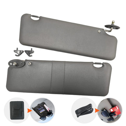 Grey replacement sun visors left and right to suit 1988-1997 Hilux and Hilux Surf / 4Runner, with card holder and sunglasses clip