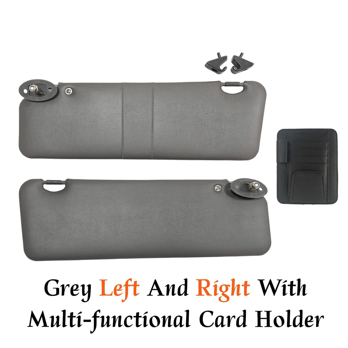 Pair of grey sun visors with card holder to suit early Hilux and Hilux Surf