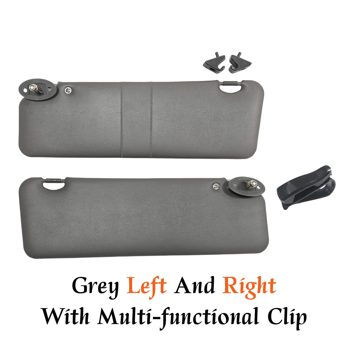 Pair of grey sun visors with sunglasses clip to suit early Hilux and Hilux Surf