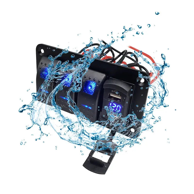 12V accessory socket and USB ports on the panel