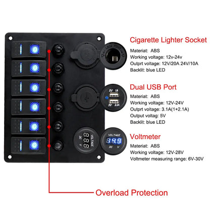 Circuit breaker and USB 3.0 charger on the panel