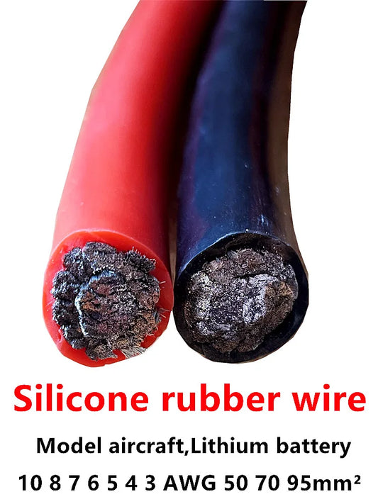 Tinned copper silicone battery cable, 11AWG to 3AWG